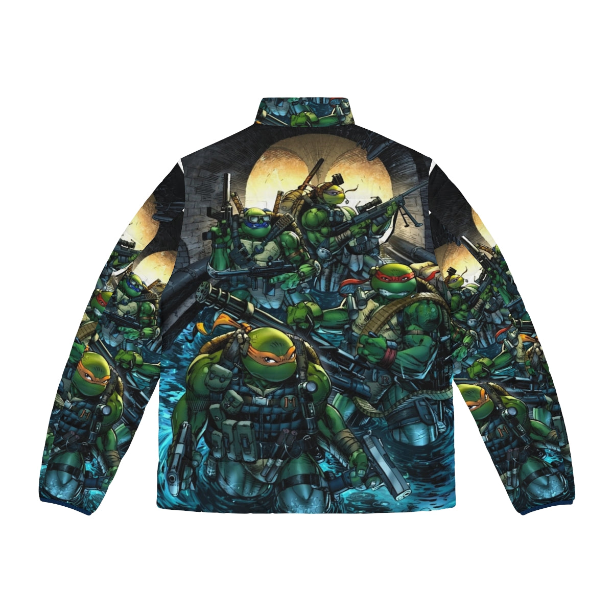 Teenage Mutant Ninja Turtles Navy Seals Puffer Jacket featuring military and tactical design - Back