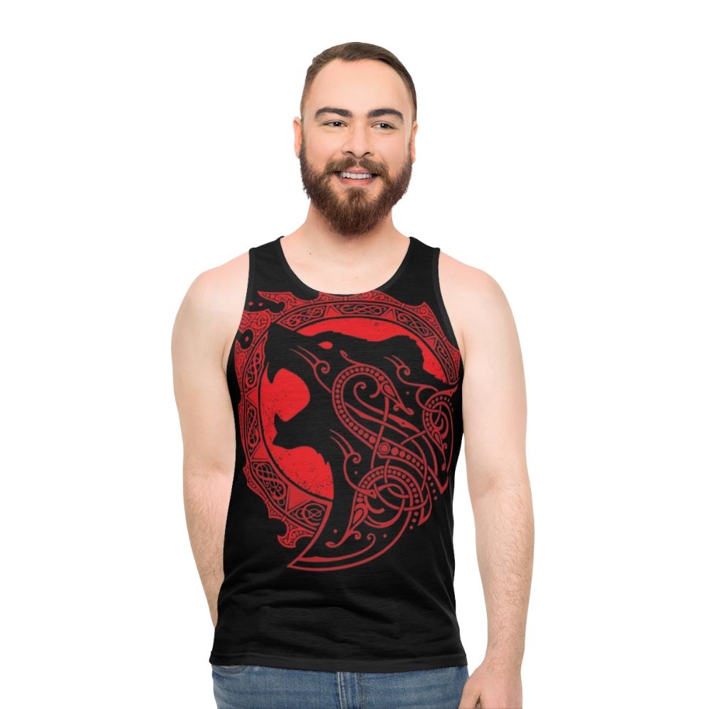 Berserker rage unisex tank top with viking knotwork design - men