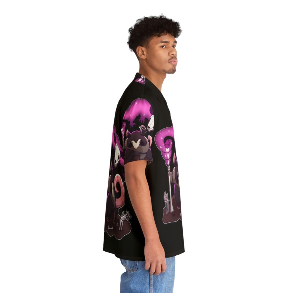 Necromancer Opossum Hawaiian Shirt with Spooky Skull and Bones - People Pight