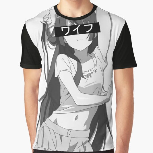 Monogatari Series Senjougahara Hitagi Waifu Graphic T-Shirt