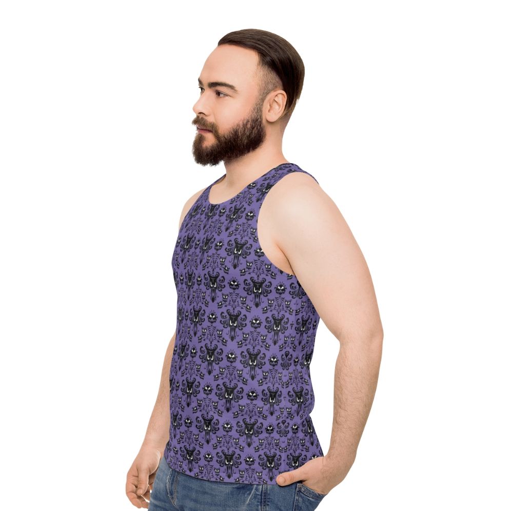 Disney Haunted Mansion Wallpaper Unisex Tank Top - men side