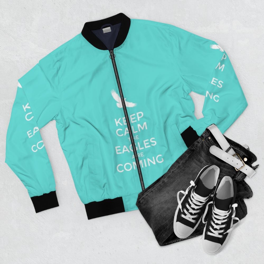 Varsity-style eagles bomber jacket - Flat lay