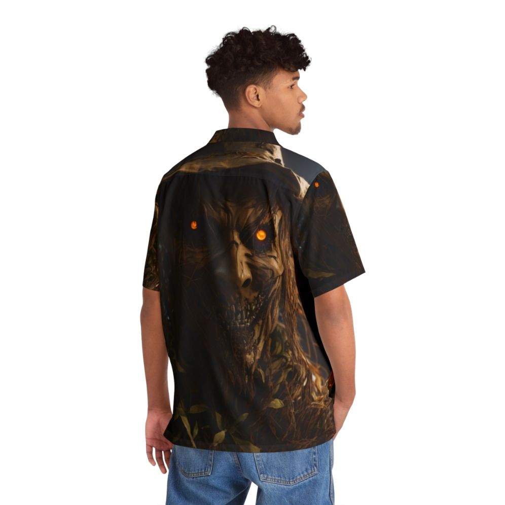 Scary Scarecrow Hawaiian Shirt for Halloween - People Back