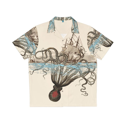 Beware the Kraken Hawaiian Shirt featuring a sea monster design