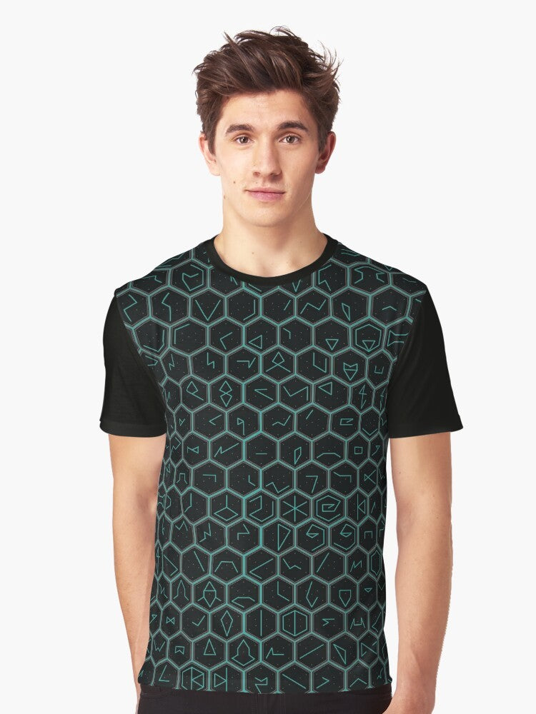 Ingress Glyph Series Graphic T-Shirt, featuring the iconic glyphs from the game Ingress - Men