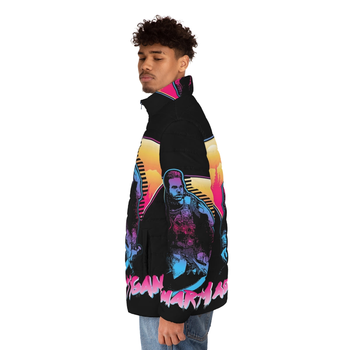 Madmartigan Outrun Style Puffer Jacket - Willow Movie Inspired Fanart - men side left