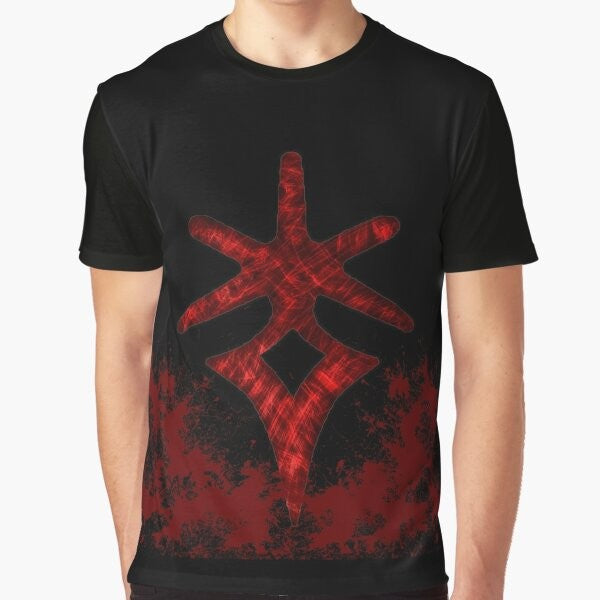 Graphic t-shirt featuring the dark knight class and claymore sword from Final Fantasy XIV