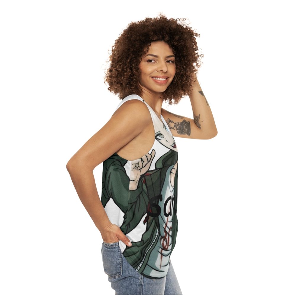 Komaeda x Sans Unisex Anime Gaming Tank Top - women side