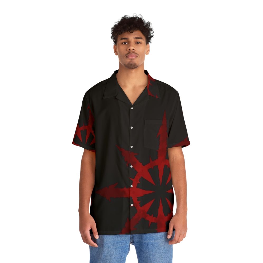 Chaos Blood Hawaiian Shirt - Warhammer 40k Inspired Chaos Undivided Design - People Front