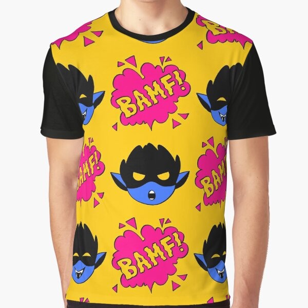 Nightcrawler BAMF graphic t-shirt with the iconic X-Men character