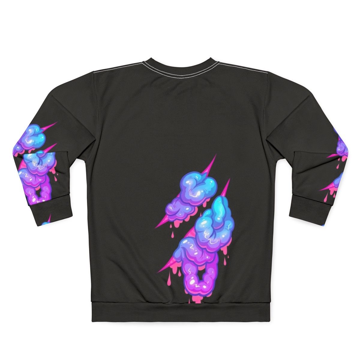 Pastel goth inside out sweatshirt with candy gore and slime - Back