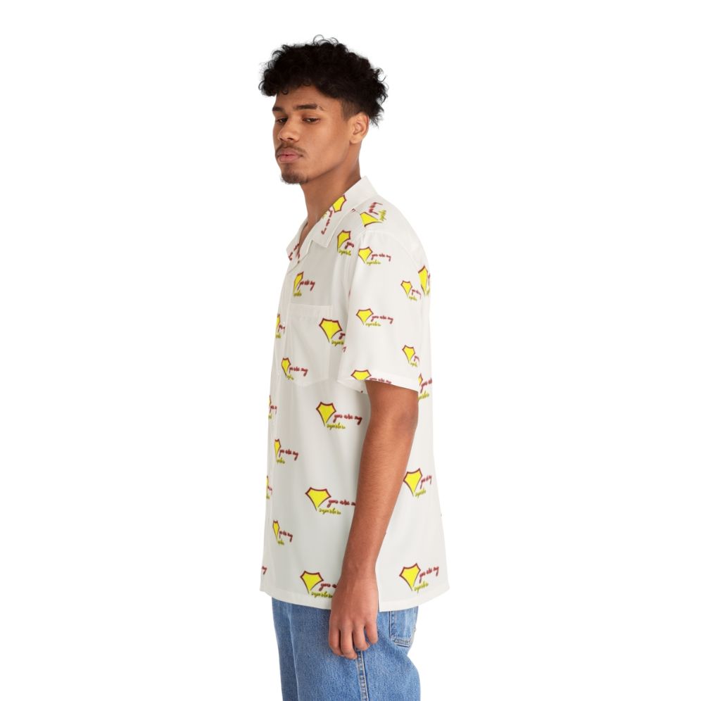 Superhero Hawaiian shirt with inspirational "You Are My Superhero" text - People Left