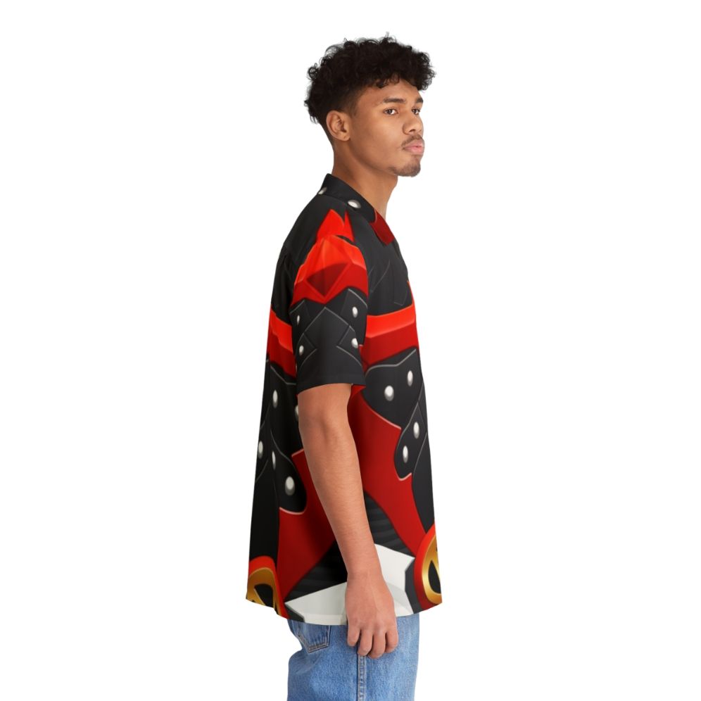 Psycho Red Hawaiian Shirt with Power Rangers Inspired Design - People Pight