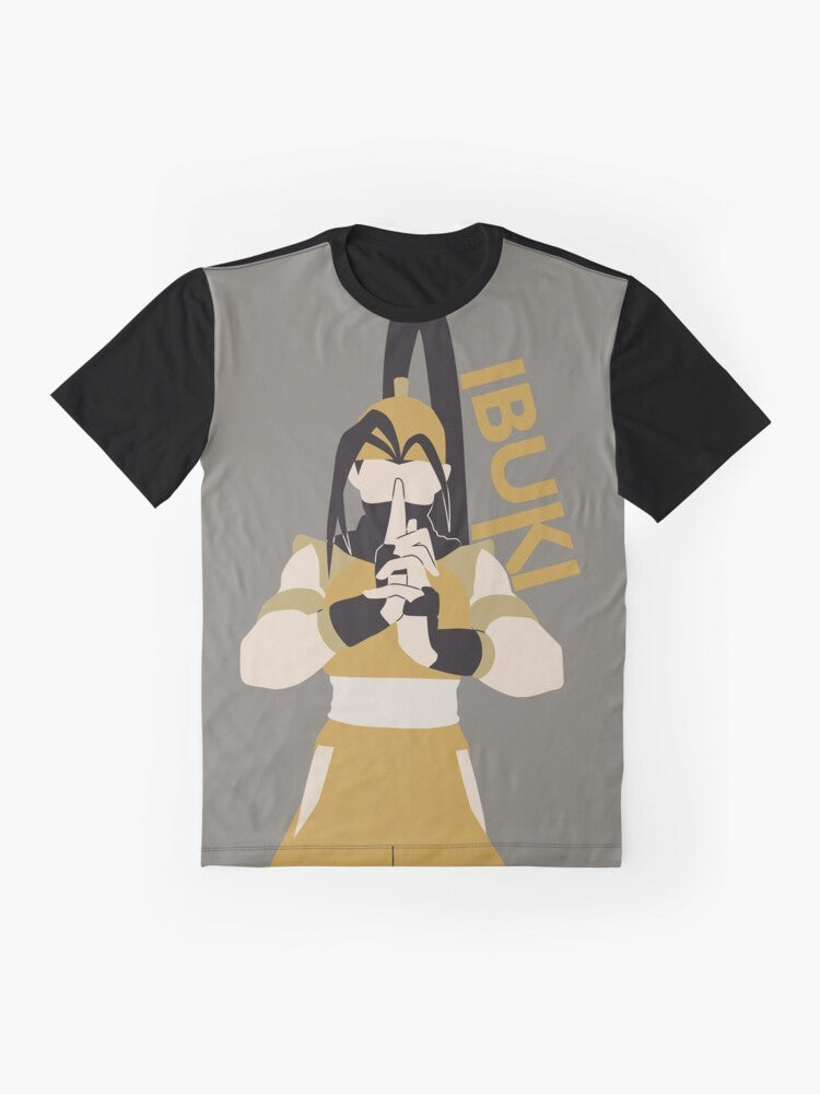 Minimalist vector design of Ibuki from the Street Fighter video game series - Flat lay