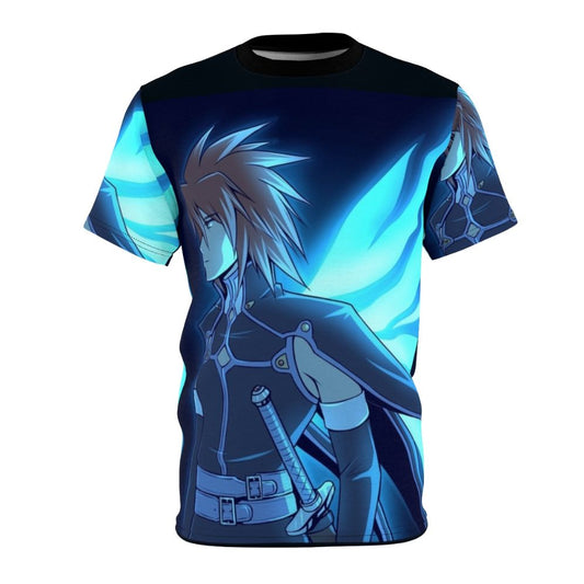 Anime-inspired Tales of Symphonia Kratos Aurion character design printed on a t-shirt