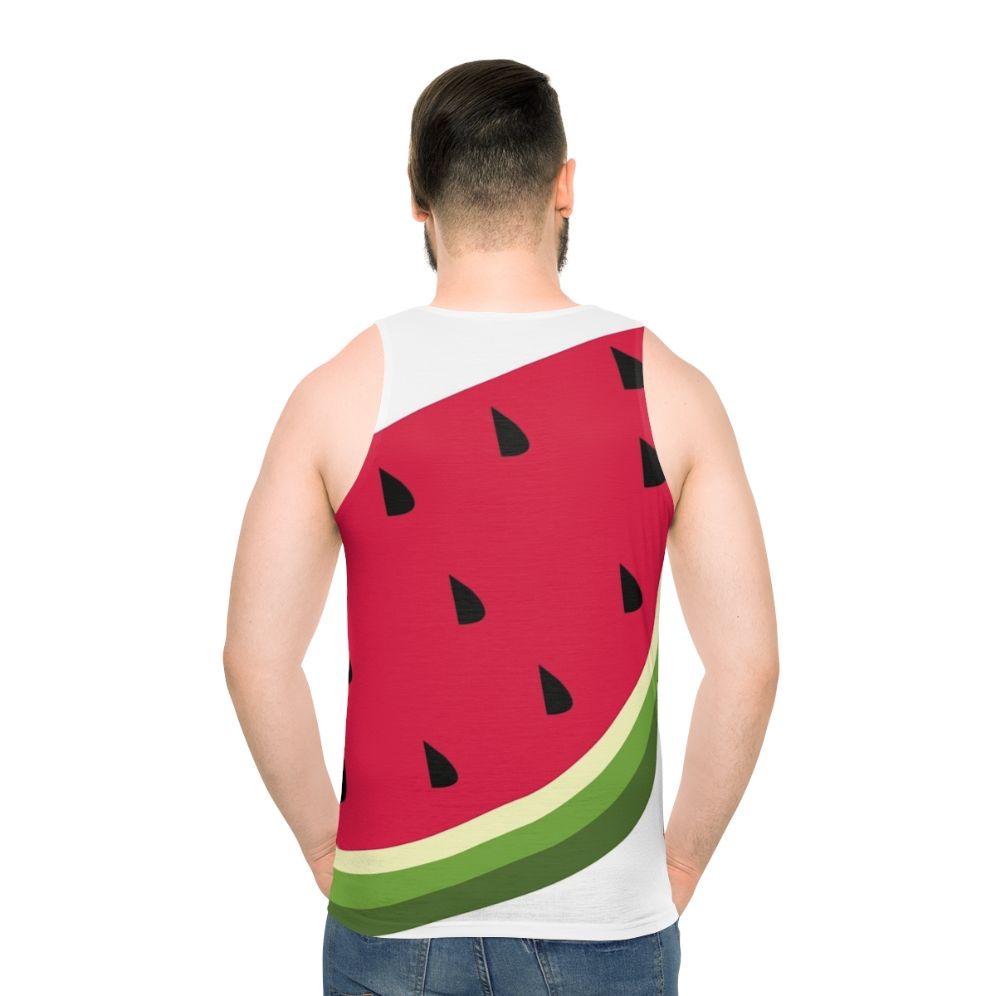 Watermelon Design Unisex Tank Top - men back