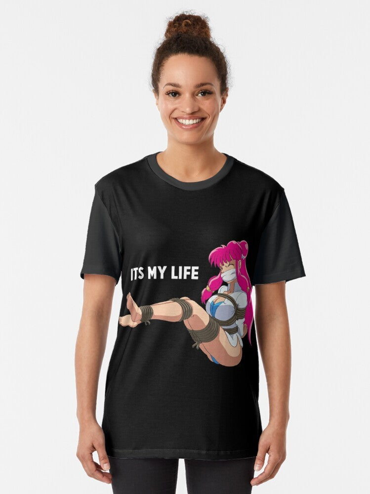 Its My Life Graphic T-Shirt with Manga-Style Design - Women