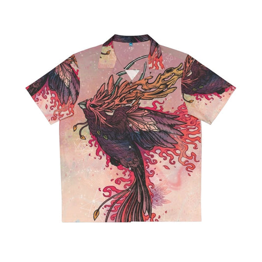 Fiery Phoenix Hawaiian Shirt with Legendary Mythical Creature Design