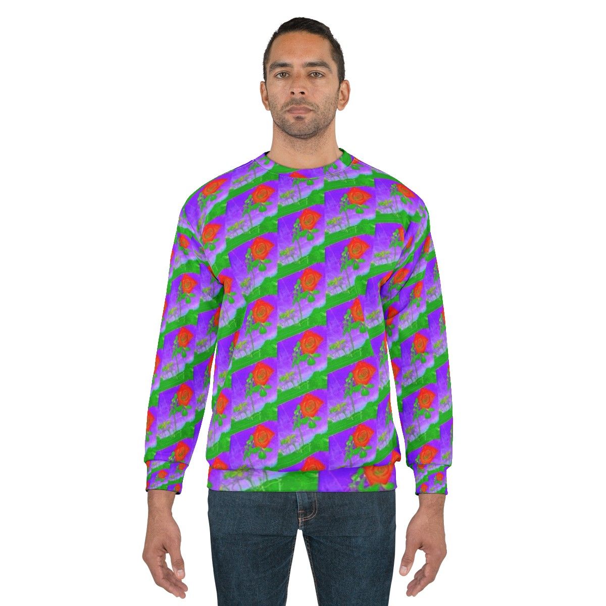 Acid Rose Floral Sweatshirt - men