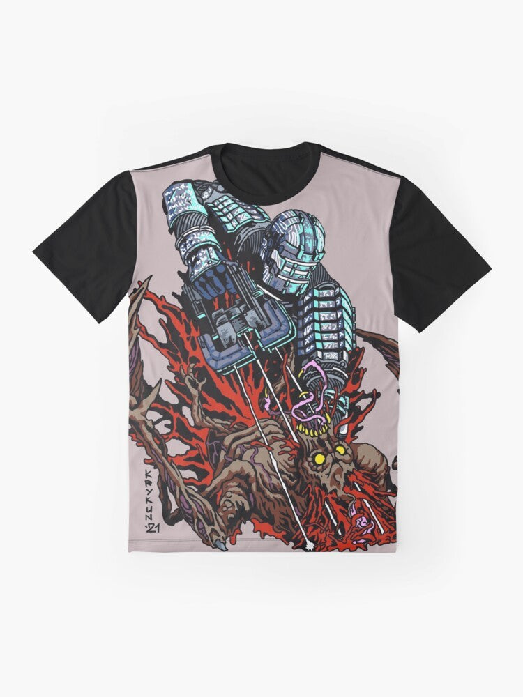 Dead Space Necromorph Survival Horror Video Game Graphic T-Shirt - Flat lay