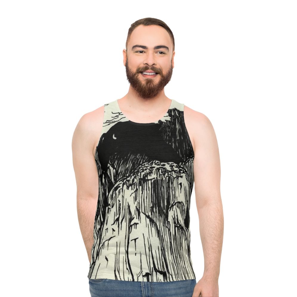 Unisex tank top with The Microphones and Mount Eerie indie folk music art - men