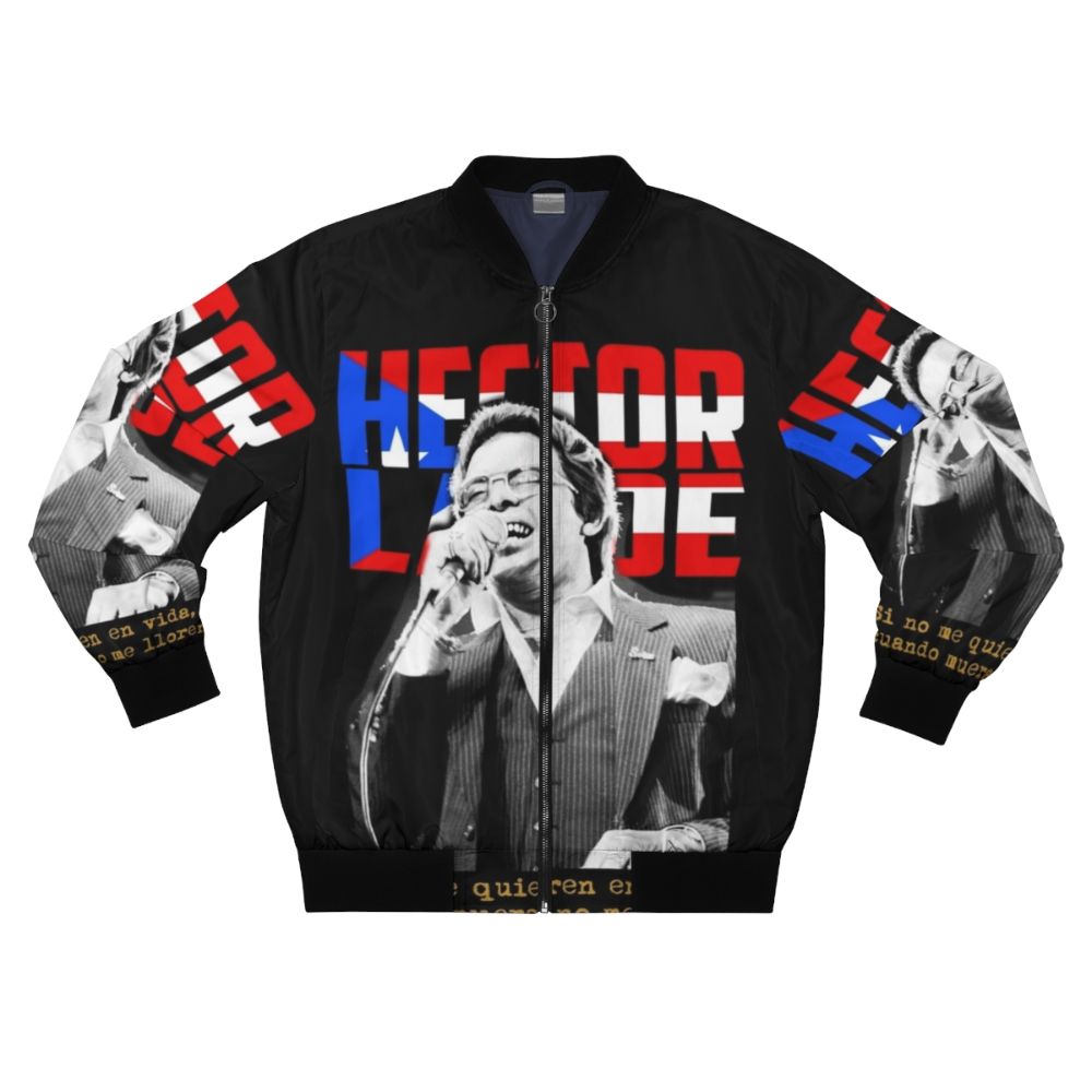 Hector Lavoe inspired salsa bomber jacket with latin music design