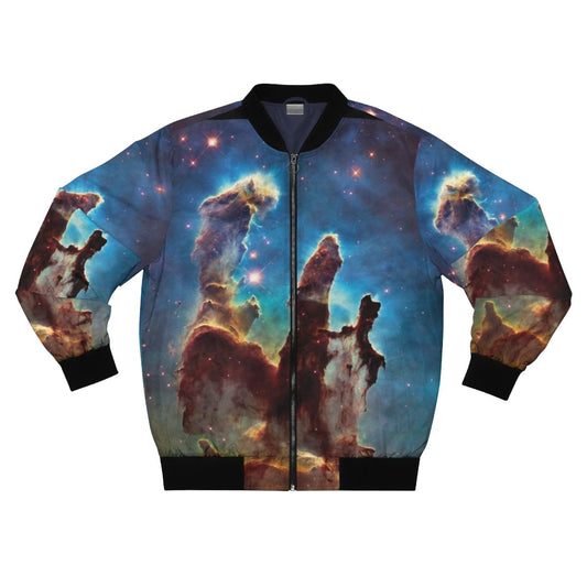 Nebula-inspired bomber jacket featuring cosmic design