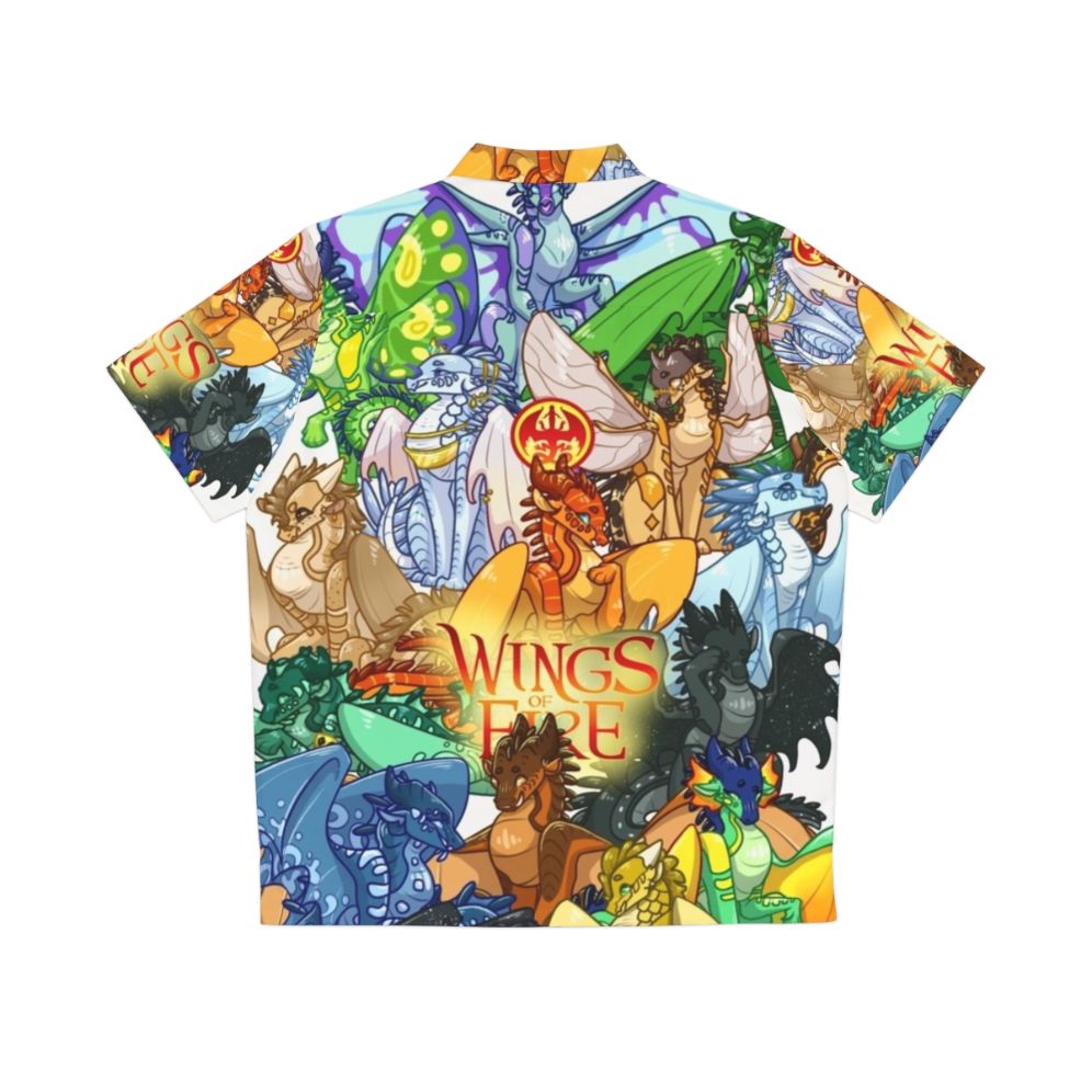 Wings of Fire Hawaiian Shirt 2 featuring blue and teal dragon designs - Back