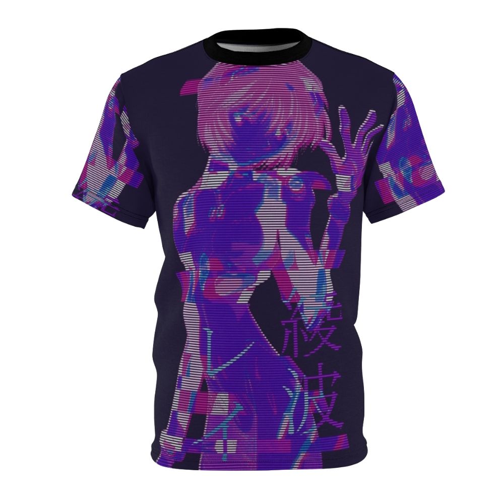 Abstract vaporwave design t-shirt with Evangelion-inspired elements