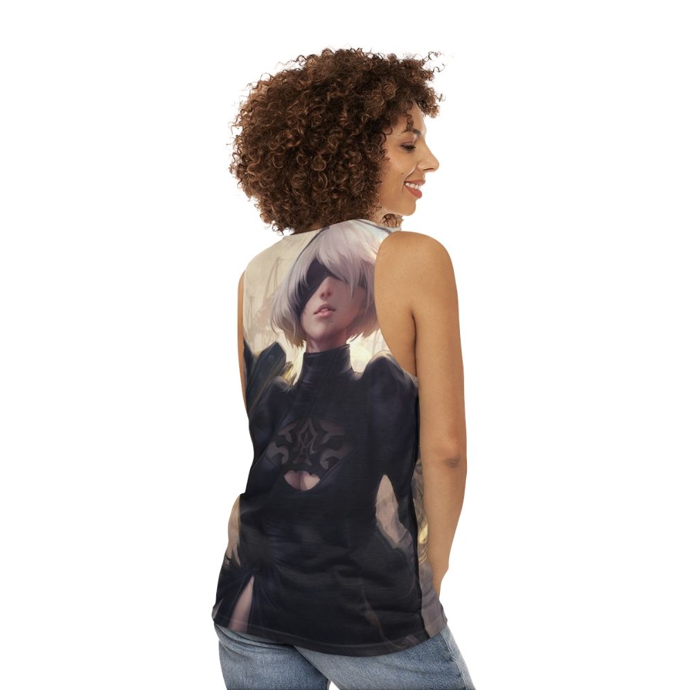 Nier Automata 2B Unisex Tank Top - women back