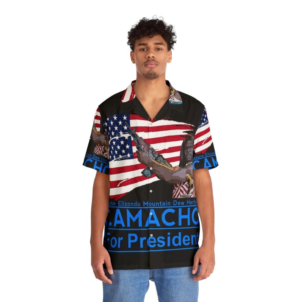 Camacho for President Hawaiian Shirt featuring Dwayne Camacho and Mountain Dew - People Front