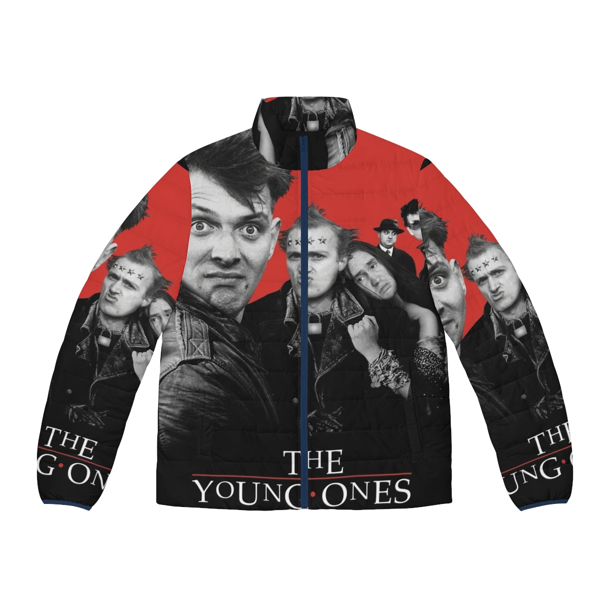 The Young Ones Puffer Jacket featuring Rik Mayall and the retro 1980s comedy cast