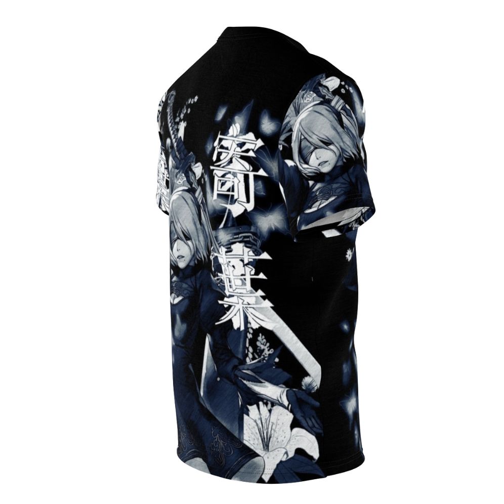 Captivating t-shirt design featuring a serene floral fantasy motif - men right