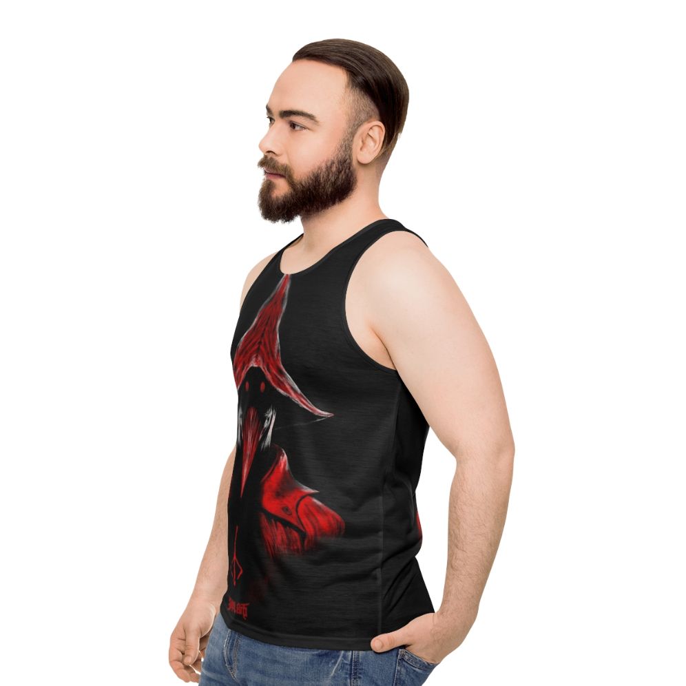 Bloodborne Hunter Unisex Tank Top - men side