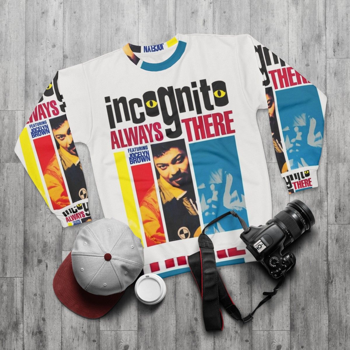 Incognito Sweatshirt with Jazz, Funk, and Soul Inspired Design - flat lay