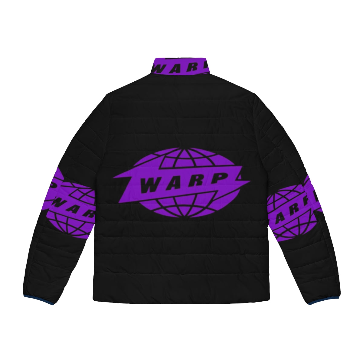 Warp Classic Puffer Jacket, perfect for electronic music and rave enthusiasts - Back