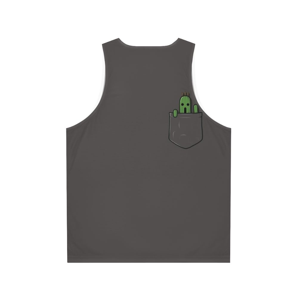 Unisex cactuar fantasy tank top with pocket - Back