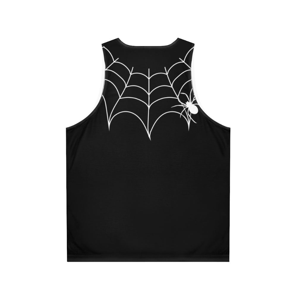 Black Widow Spider Web Collar Unisex Tank Top - Back