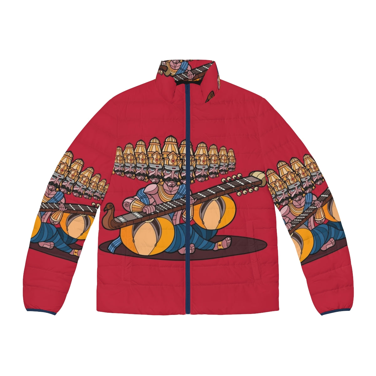 Ravana's Music Puffer Jacket with Veena Motif