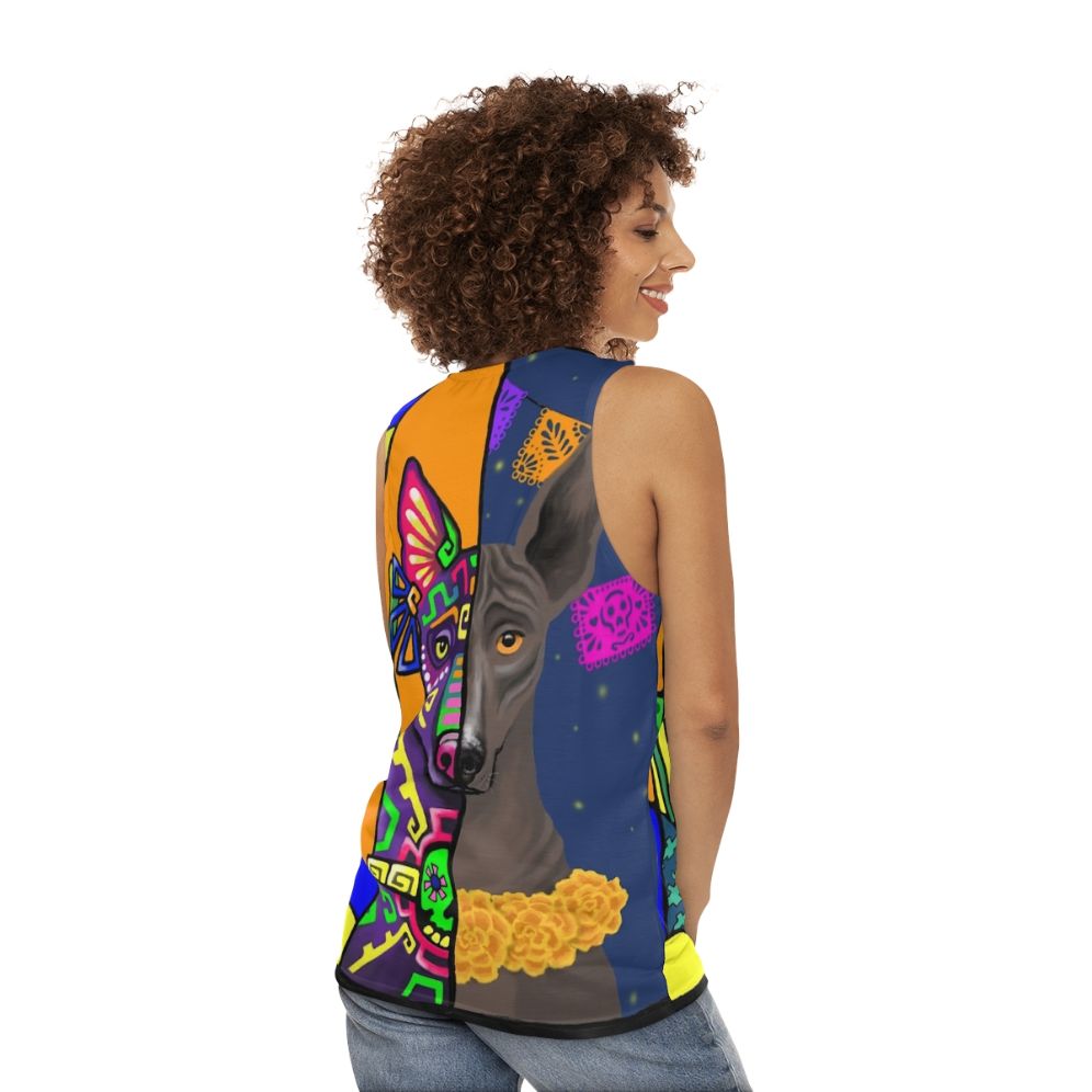 Prehispanic Xoloitzcuintle Unisex Tank Top - women back