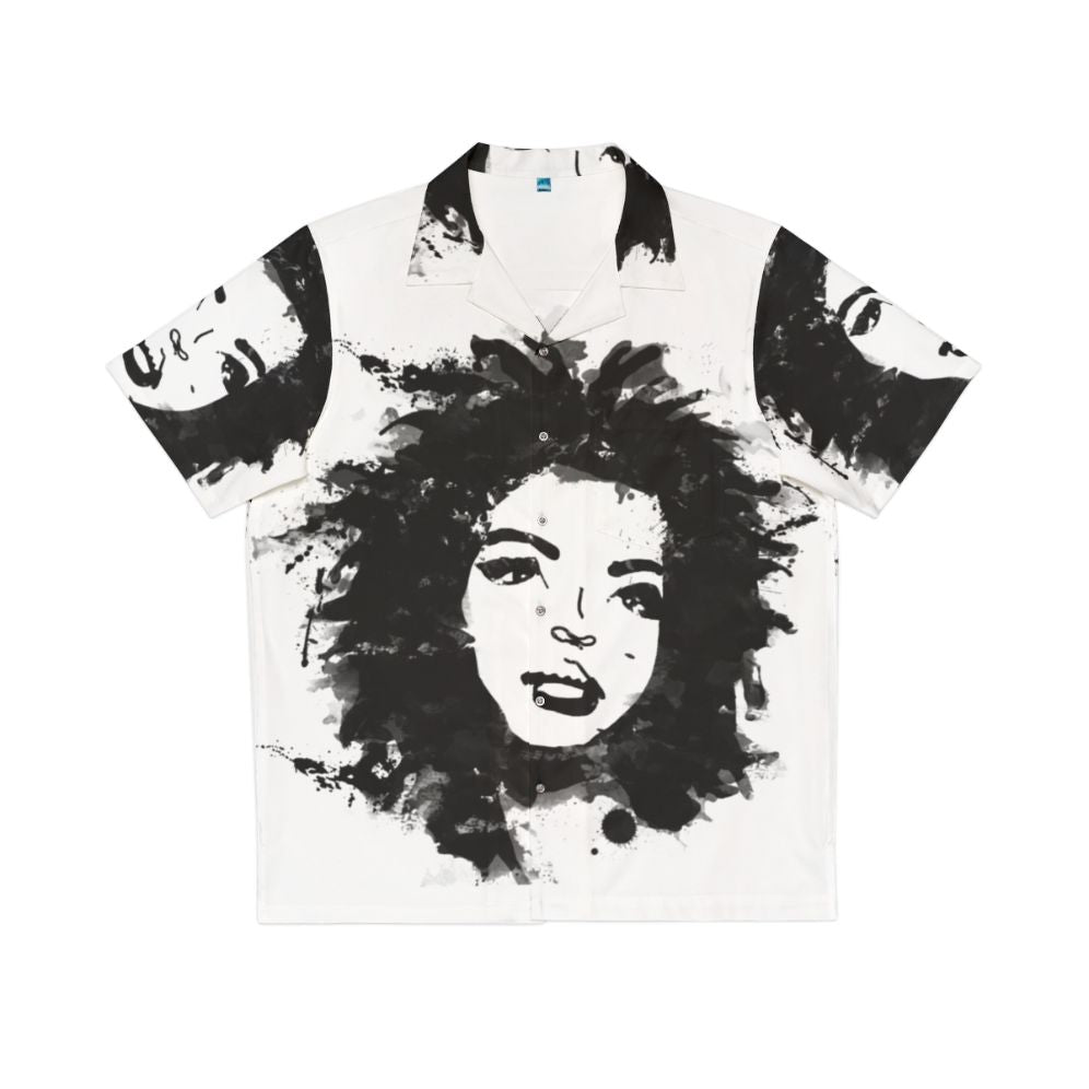 Lauryn Hill Monochrome Black Music Hawaiian Shirt