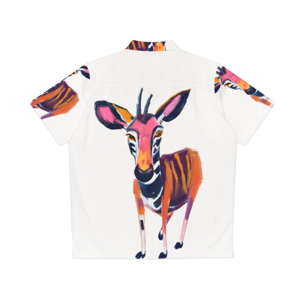 Okapi Conservation Hawaiian Shirt featuring Okapi, an endangered species - Back