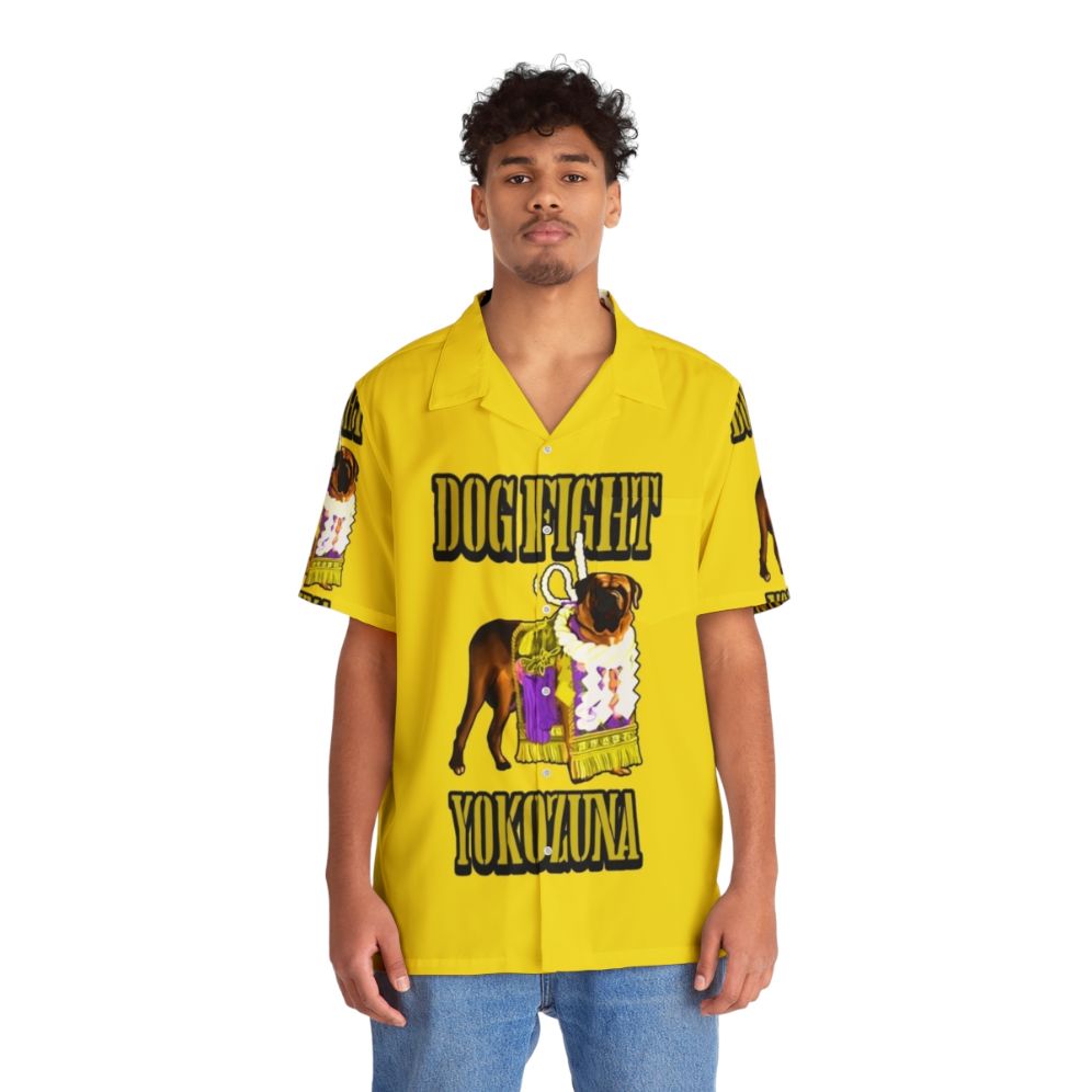 Yokozuna Dogfight Hawaiian Shirt with Retro Gaming Inspired Design - People Front