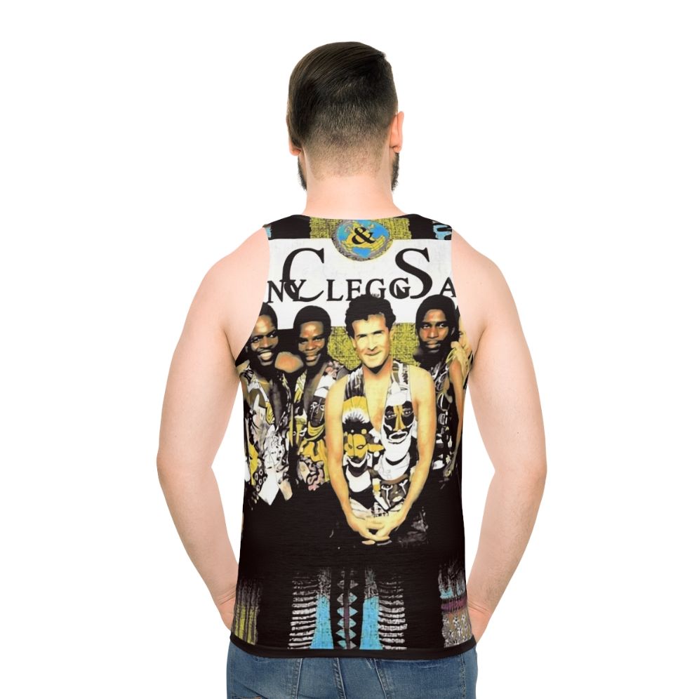 Unisex 90s grunge tank top with Johnny Clegg and Savuka design - men back