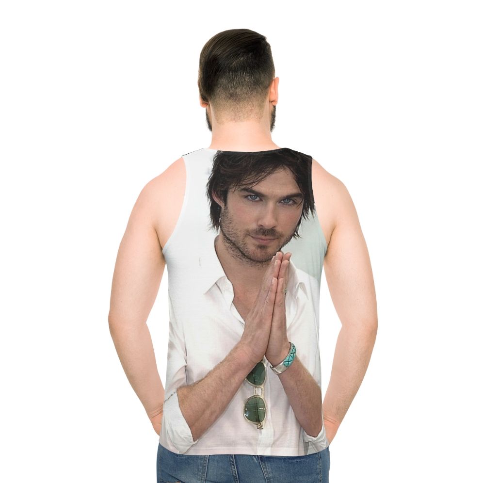 Ian Somerhalder Damon Salvatore Unisex Tank Top - men back