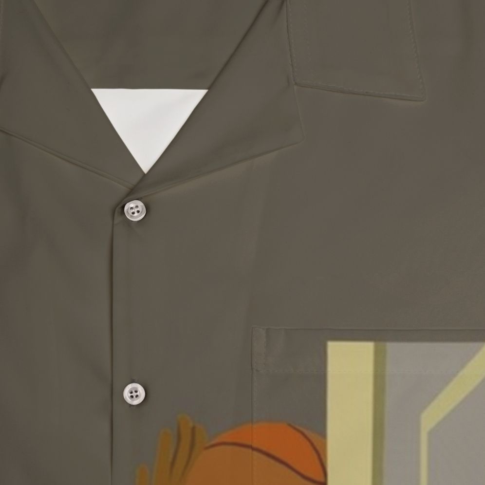 Blocked By James NBA Basketball Hawaiian Shirt - Detail