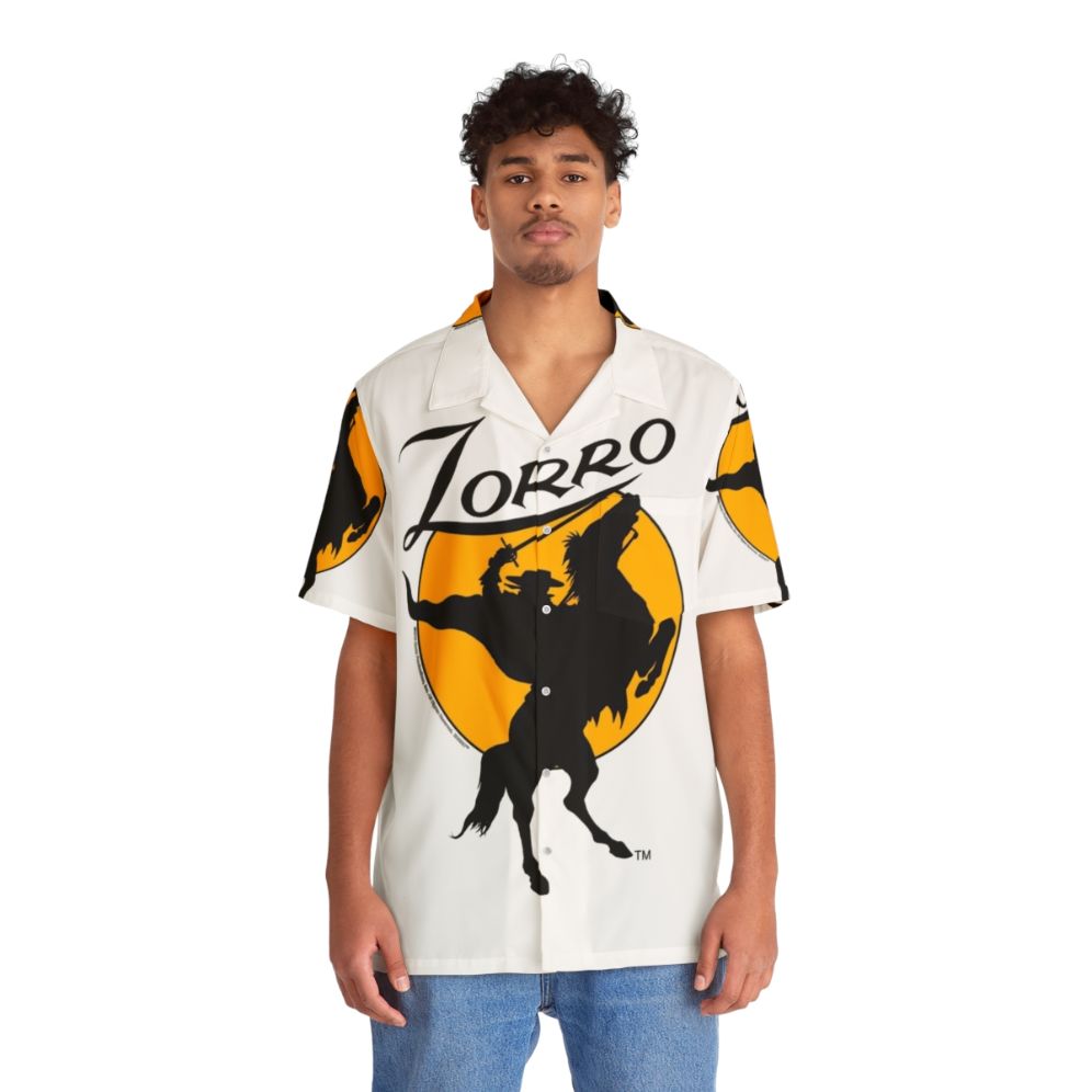 Zorro horse rider silhouette Hawaiian shirt - People Front