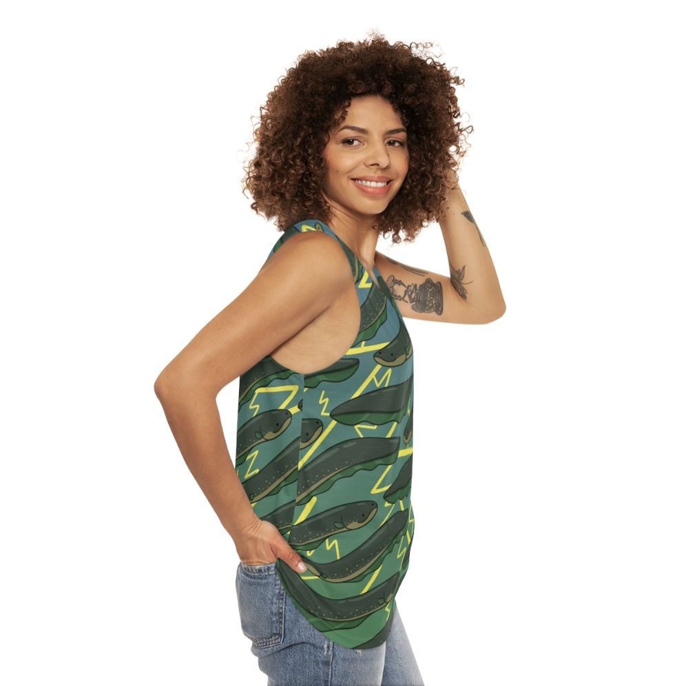 Electric Eel Pattern Unisex Tank Top - women side