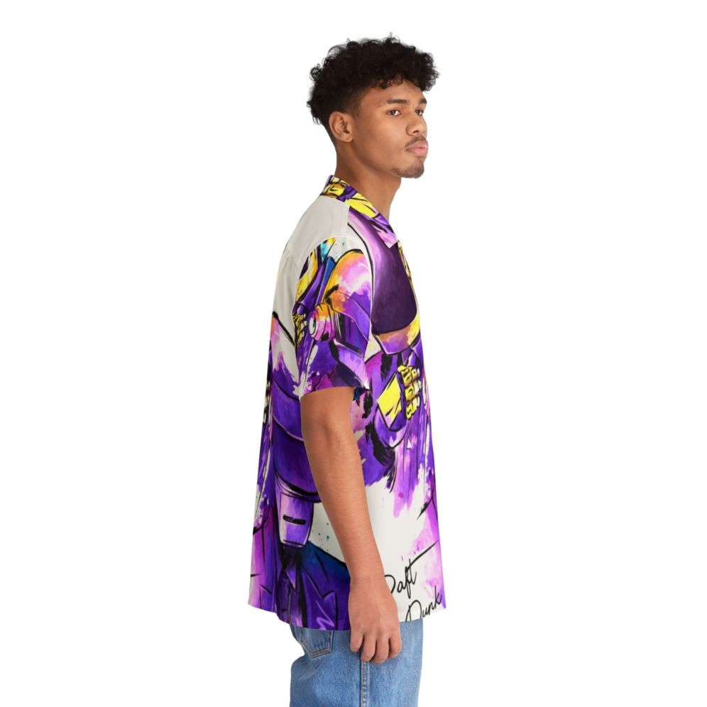 Daft Punk inspired Hawaiian-style shirt with watercolor music and band graphics - People Pight
