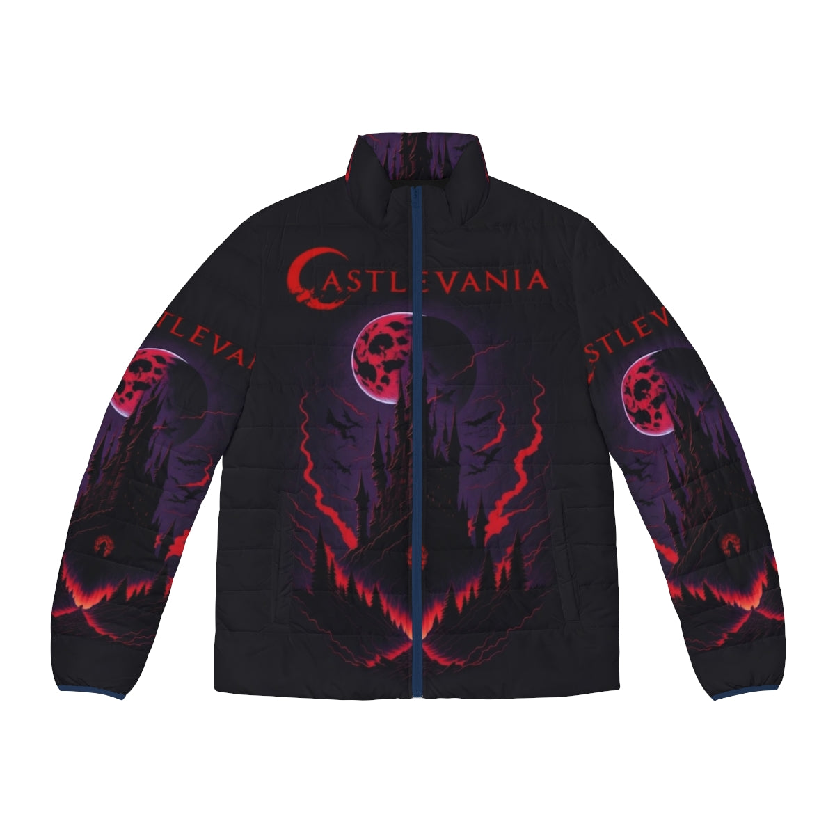 Castlevania III Dracula's Curse Retro Gaming Puffer Jacket